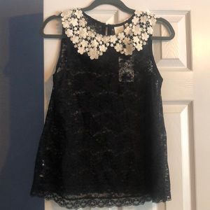 Anthropologie black lace blouse